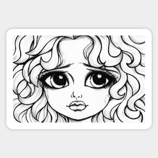 Curly Hair Girl Sticker